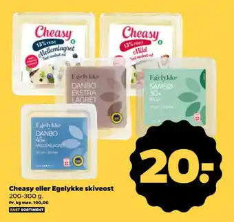 Netto Cheasy eller Egelykke skiveost tilbud