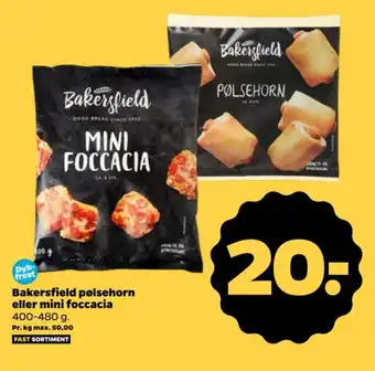 Netto Bakersfield pølsehorn eller mini foccacia tilbud