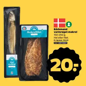 Netto Bådsmand varmrøget makrel tilbud