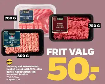 Netto Velsmag nakkekoteletter, hakket oksekød tilbud
