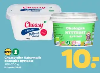 Netto Cheasy eller Naturmælk økologisk hytteost tilbud