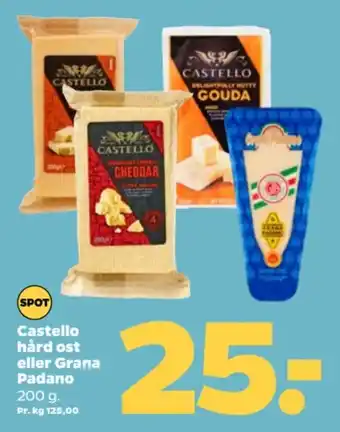 Netto Castello hård ost eller grana padano tilbud