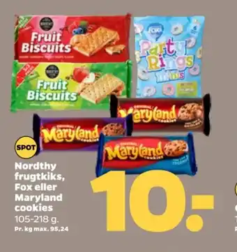 Netto Nordthy frugtkiks, Fox eller Maryland cookies tilbud