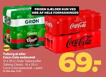 Netto Tuborg øl eller Coca-Cola sodavand tilbud