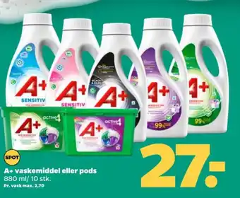 Netto A+ vaskemiddel eller pods tilbud