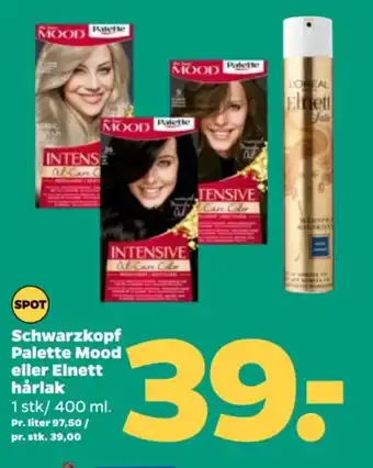 Netto Schwarzkopf Palette Mood eller Elnett hårlak tilbud