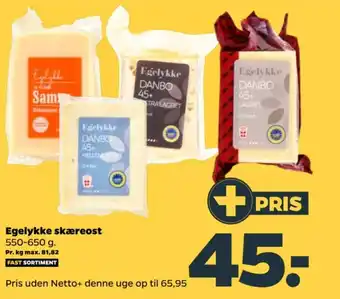 Netto Egelykke skæreost tilbud