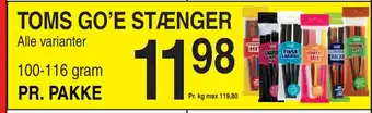 ABC Lavpris Toms go’e stænger tilbud