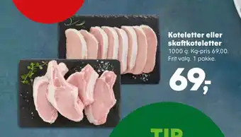 Kvickly Koteletter eller skaftkoteletter tilbud