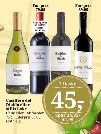 Dagli'Brugsen Casillero del diablo eller mills lake tilbud