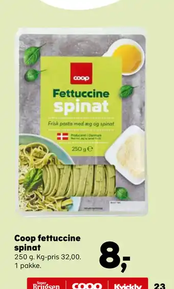 Kvickly Coop fettuccine spinat tilbud