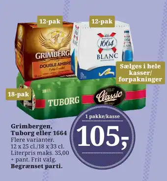 Dagli'Brugsen Grimbergen, tuborg eller 1664 tilbud