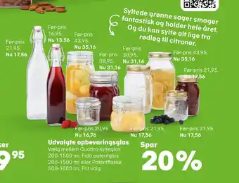 Kvickly Udvalgte opbevaringsglas tilbud