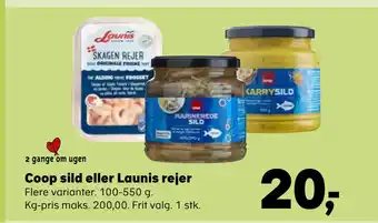 SuperBrugsen Coop sild eller launis rejer tilbud