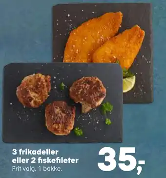 SuperBrugsen 3 frikadeller eller 2 fiskefileter tilbud