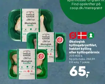 SuperBrugsen Økologisk kyllingebrystfilet, hakket kylling eller kyllingelårmix tilbud