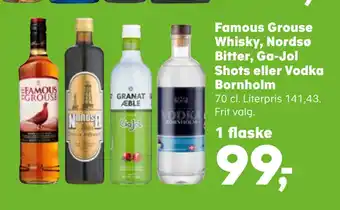 Famous grouse whisky, nordsø bitter, ga-jol shots eller vodka bornholm