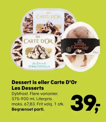 SuperBrugsen Dessert is eller carte d'or les desserts tilbud