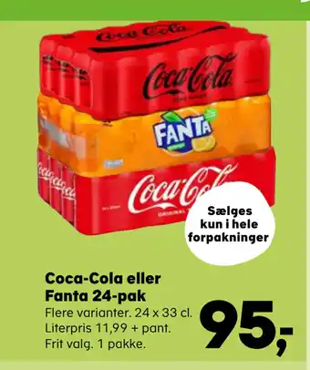 SuperBrugsen Coca-cola eller fanta 24-pak tilbud