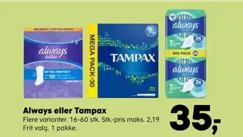 SuperBrugsen Always eller tampax tilbud