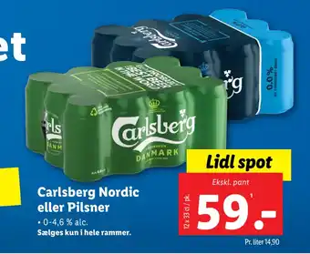 Lidl Carlsberg nordic eller pilsner tilbud