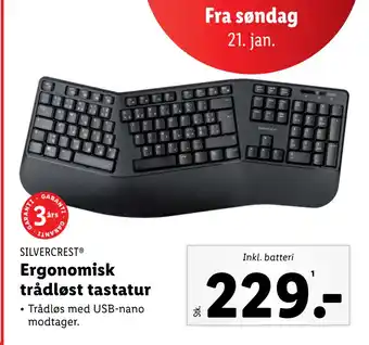 Ergonomisk trådløst tastatur