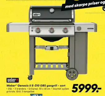 Bilka Weber genesis ii e-310 gbs gasgrill - sort tilbud