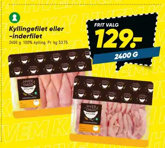 Bilka Kyllingefilet eller -inderfilet tilbud
