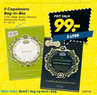 Bilka Il capolavoro bag-in-box tilbud