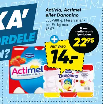Bilka Activia, actimel eller danonino tilbud