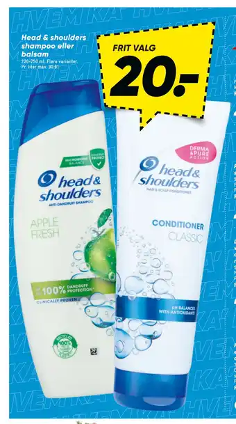 Bilka Head & shoulders shampoo eller balsam tilbud