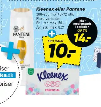 Bilka Kleenex eller pantene tilbud