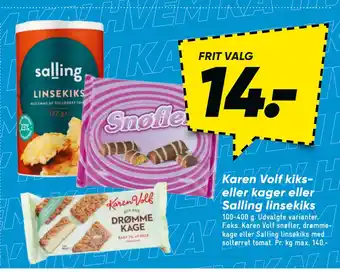 Bilka Karen volf kiks- eller kager eller salling linsekiks tilbud