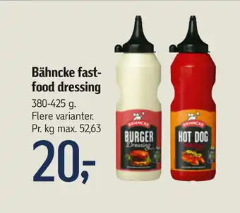 Føtex Bähncke fastfood dressing tilbud