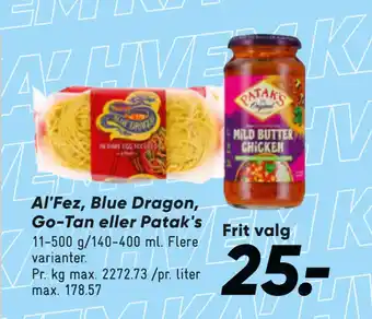 Bilka Al'fez, blue dragon, go-tan eller patak's tilbud