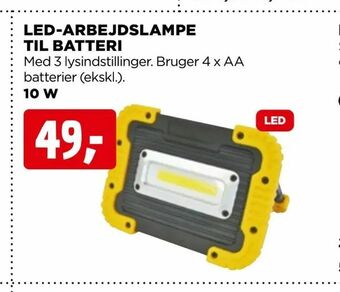 jem & fix Led-arbejdslampe til batteri tilbud