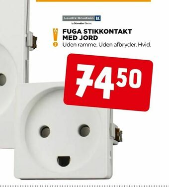 jem & fix Fuga stikkontakt med jord tilbud