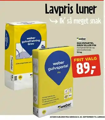 Gulvspartel grov eller fin