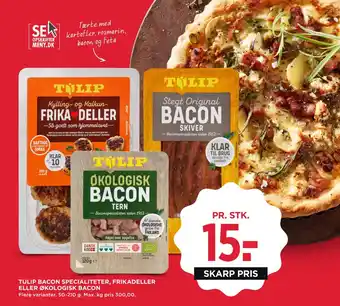 MENY Tulip bacon specialiteter, frikadeller eller økologisk bacon tilbud