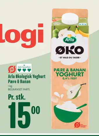 Min Købmand Arla økologisk yoghurt pære & banan tilbud