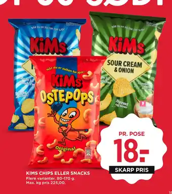 MENY Kims chips eller snacks tilbud