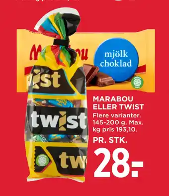 MENY Marabou eller twist tilbud