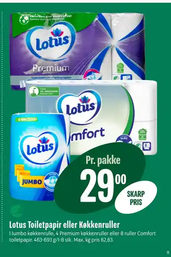 Min Købmand Lotus toiletpapir eller køkkenruller tilbud
