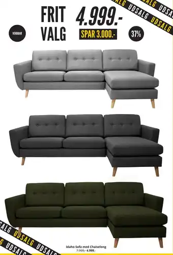 My Home Idaho sofa med chaiselong tilbud