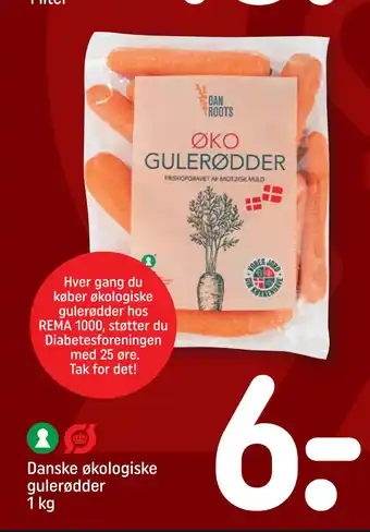REMA 1000 Danske økologiske gulerødder 1 kg tilbud