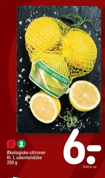 REMA 1000 Økologiske citroner kl. i, udenlandske 250 g tilbud