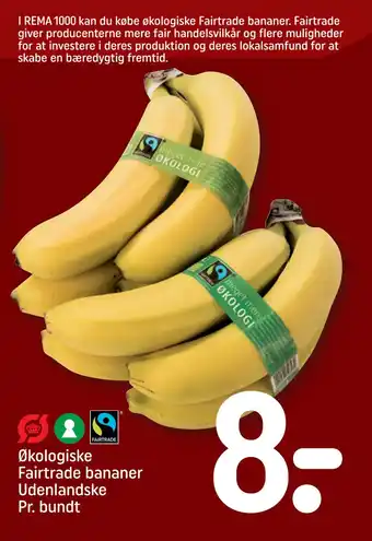 REMA 1000 Økologiske fairtrade bananer udenlandske pr. bundt tilbud