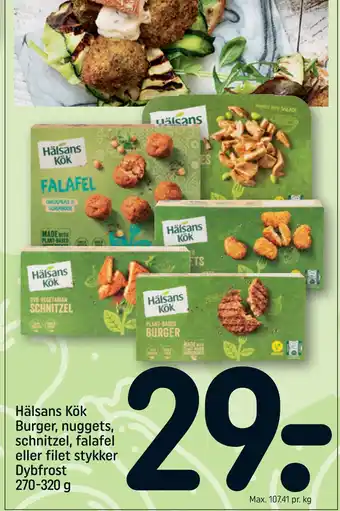 Hälsans kök burger, nuggets, schnitzel, falafel eller filet stykker dybfrost 270-320 g