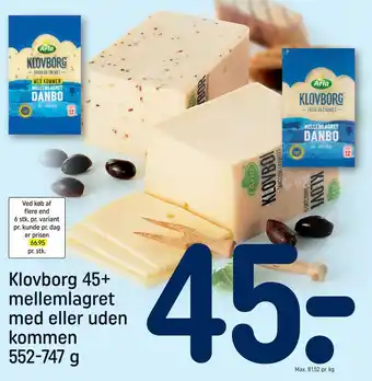 Klovborg 45+ mellemlagret med eller uden kommen