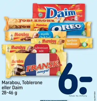 REMA 1000 Marabou, toblerone eller daim 28-46 g tilbud